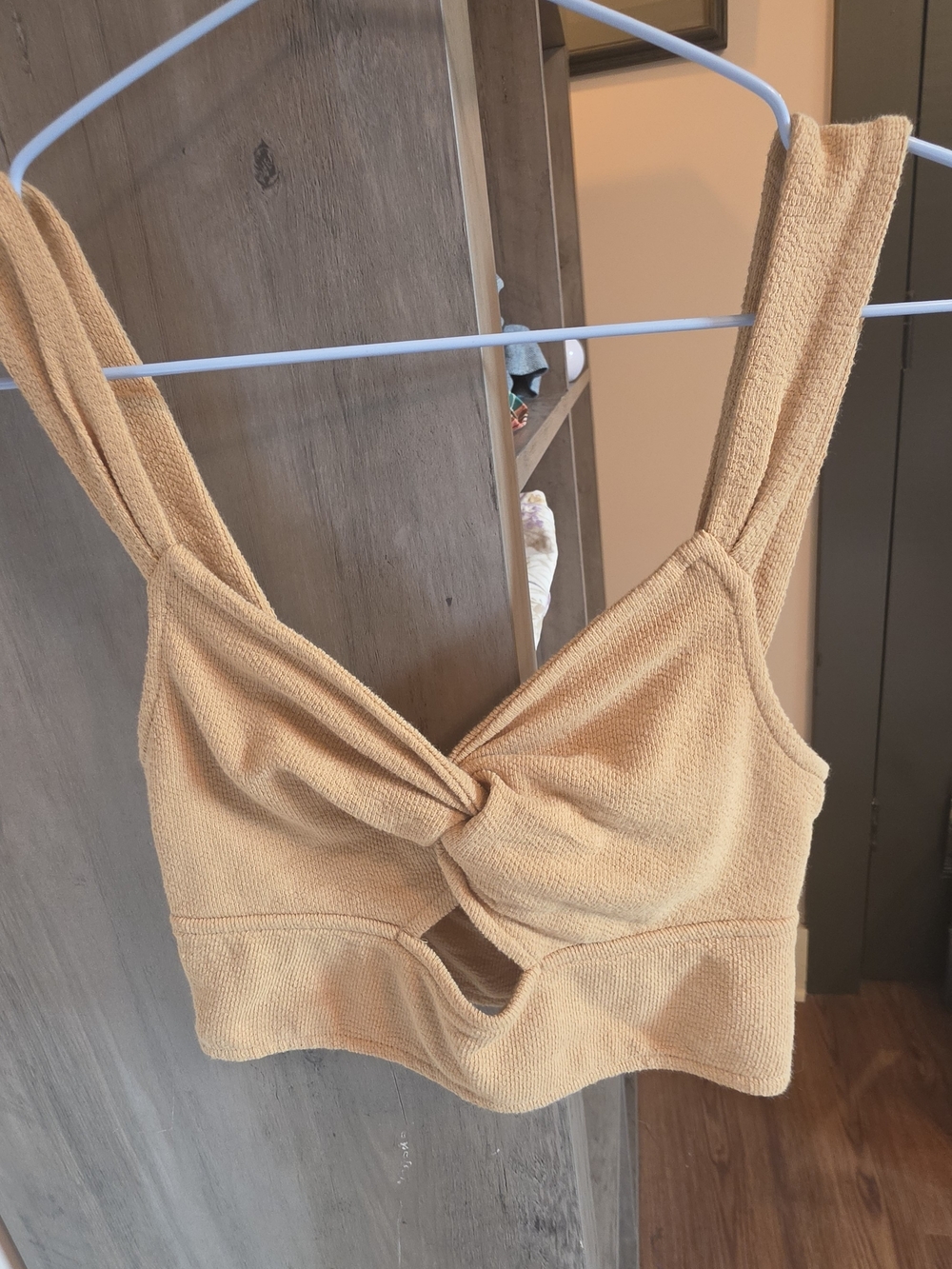 Madewell Mustard Ribbed Crop Tank